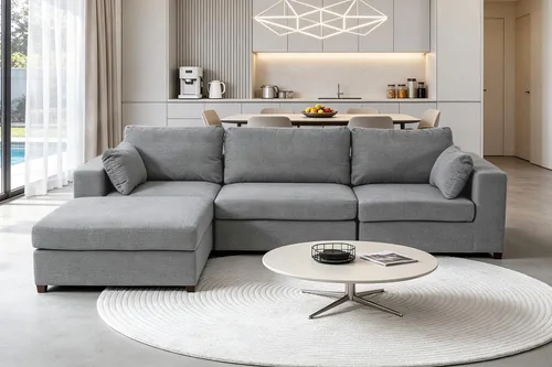 Vista 3 de 113" sofá seccional modular de gran tamaño del asiento profundo, sofá