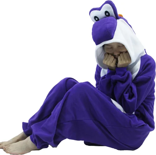 Vista 7 de Pijama unisex de Yoshi Kigurumi de Yoshi Kigurumi para adultos, para Halloween, Navidad, anime, verde, disfraz de Yoshi, disfraz para pareja