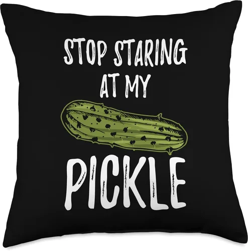 Vista 4 de The Stop Staring At My Pickle Shirt Store Company Stop Staring at My Pickle Shirt - Almohada sucia de Halloween, 16 x 16 pulgadas, multicolor