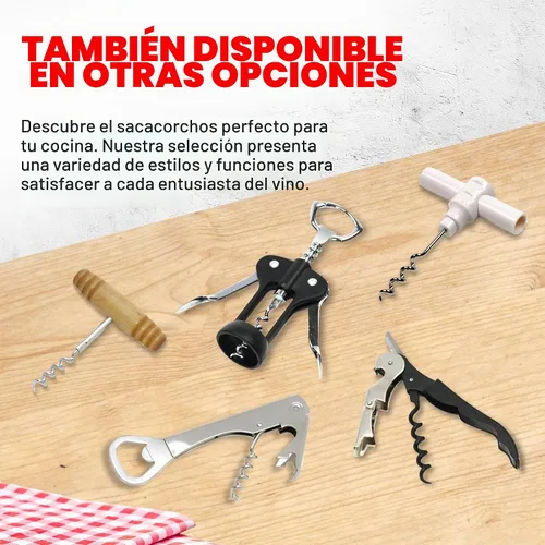 Vista 7 de Chef Craft Select Sacacorchos de metal con alas, 16,5 cm, negro y cromo Negro y cromado