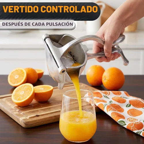 Vista 8 de Exprimidor de mano, exprimidor de limón grande, prensa manual de la mano Plateado