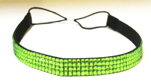 Vista 14 de WigsPedia Diadema elástica de cristal con diamantes de imitación, 4 filas, banda elástica para el cabello para mujer (verde bosque)