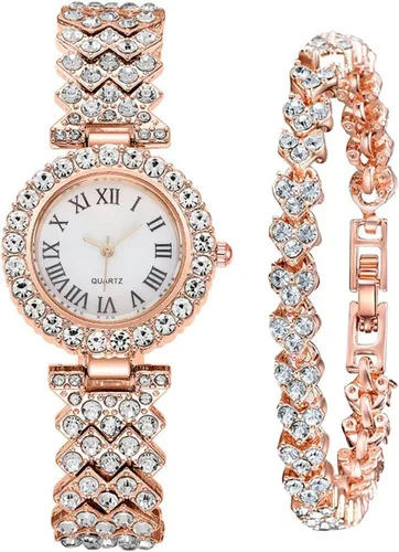 Vista 13 de ADSBIAOYE Relojes de pulsera de lujo para mujer, reloj de pulsera de diamante, reloj de cuarzo casual de moda para mujer