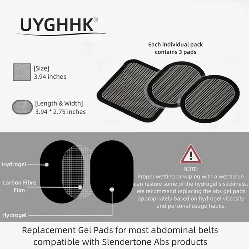 Vista 3 de Gel Pads for All Abdominal Belts, Replacement Gel Sheet for Abdominal Toning System, Replacement Gel Pads