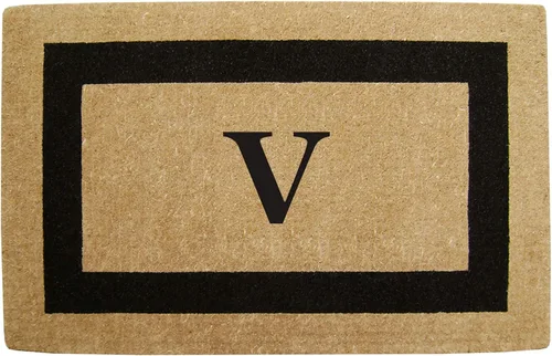 Vista 54 de Tapete de fibra de coco natural, para puerta de entrada, rectangular, resistente, para patio, atrapador de suciedad antideslizante, decoración