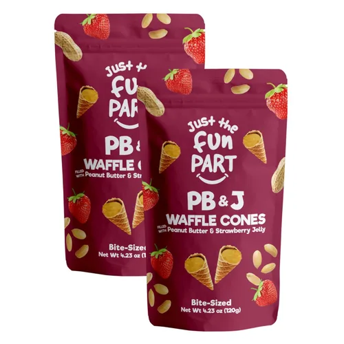 Vista 12 de Just The Fun Part Mini conos de gofre crujiente de tamaño bocado Rellenos con chocolate belga premium Excelentes para bocadillos, postres