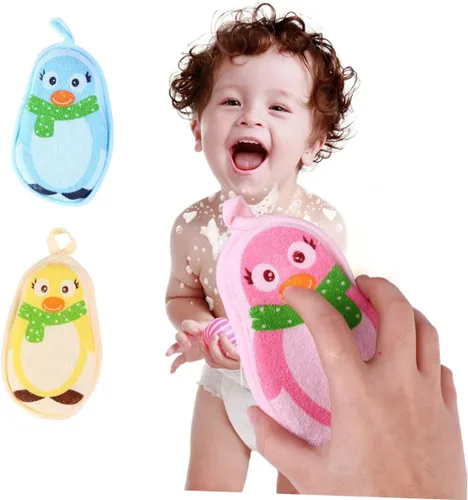 Vista 7 de ibasenice Toalla de baño para bebé, toalla de baño para niños, toallas de baño para niños, almohadilla exfoliante, esponja de baño para niños