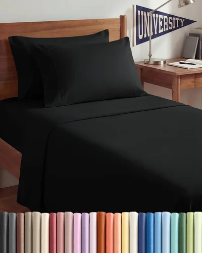 Vista 200 de Juego de sábanas Twin de 4 piezas - Cómodo, transpirable y refrescante - Juego de ropa de cama de lujo de hotel ultrasuave con bolsillos profundos