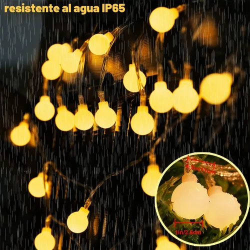 Vista 8 de OMIKA Guirnalda de luces de 20 pies, 40 LED de 24 colores cambiantes, funciona con pilas, luces de Navidad alimentadas por USB, cadena de luces