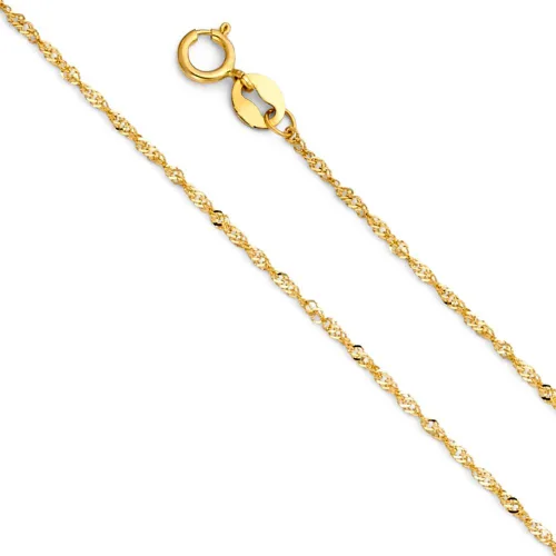 Vista 4 de Collar con colgante de medalla de San Cristóbal de oro amarillo de 14 quilates, amuleto con cadena Singapur de 0.035 in
