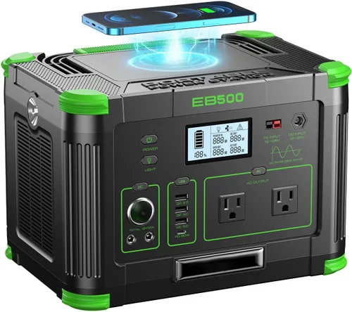 Vista 15 de Estación de energía portátil de 1000 W (pico de 2000 W), generador solar de 999 Wh, salida de CA de onda sinusoidal pura de 110 V con PD de 60 W