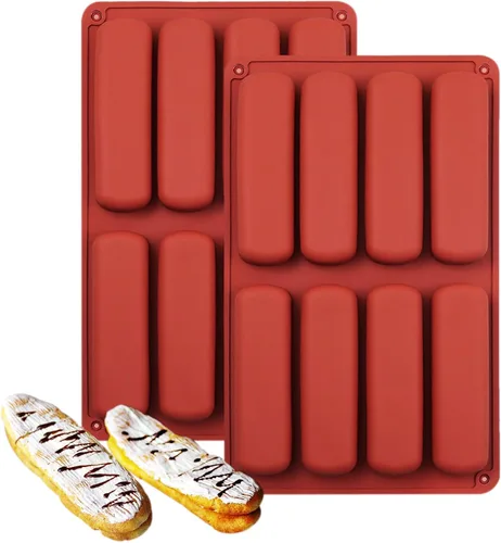 Vista 26 de Molde de silicona para chocolate en forma de dedo con 6 cavidades tipo barra para chocolate, dulces, pan, 11.6 x 6.8 x 1.3 pulgadas