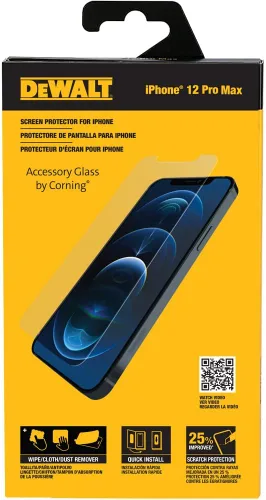 Vista 8 de DEWALT Protector de pantalla de cristal para iPhone 12 Pro Max - Protector de pantalla de vidrio templado compatible con Apple - Protección