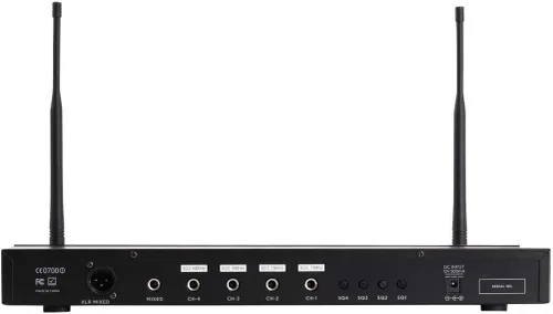 Vista 2 de BL3400 Sistema de micrófono inalámbrico para karaoke con 4 micrófonos de mano, juego de micrófono inalámbrico, soporte para karaoke, DJ, iglesias