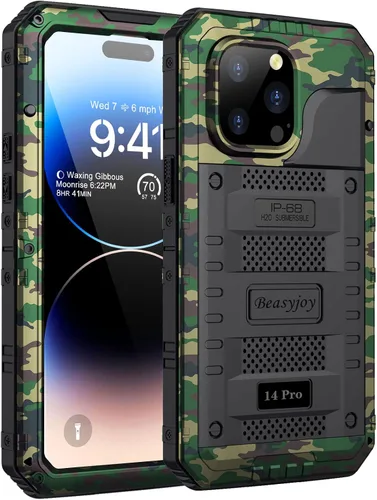 Vista 17 de Beasyjoy Funda impermeable de metal para iPhone 11, resistente, a prueba de golpes, a prueba de polvo, protección resistente, pantalla incorporada