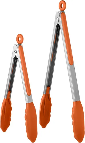 Vista 15 de Pinza de cocina resistente al calor de 600ºF: pinza de cocina de silicona U-Taste de 7 pulgadas con puntas de goma antiadherentes selladas firmes