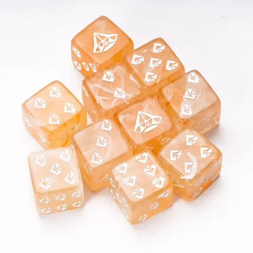 Vista 21 de Juego de 10 dados D6 de 16 mm, juego de dados blancos de 6 lados para juegos de mesa RPG Leather Storage Bag, DM Gift, for Dungeons and Dragons