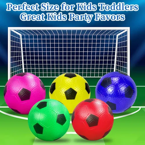 Vista 2 de Paquete de 12 mini pelotas de fútbol para niños, mini pelotas inflables de 4 pulgadas para juegos de interiores y exteriores, pelota de fútbol