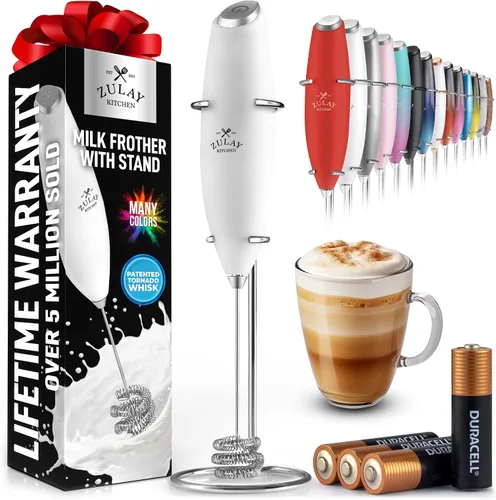 Vista 566 de Zulay Milk Boss Espumador de leche potente manual, hace espuma para latte, batidor para mezclar bebidas, café, miniespumador para capuchino, frappé