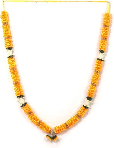 Vista 19 de ASHIRWAD Guirnalda de flores artificiales de 9 pulgadas, cinta de cuentas, pequeña estatua de ídolo grande mala, artículos indios Pooja Diwali Puja