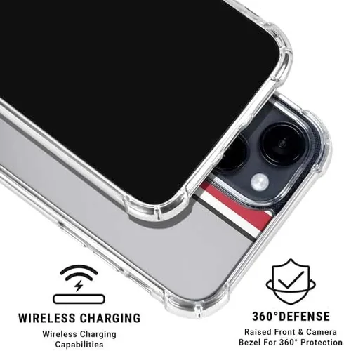 Vista 3 de Skinit Funda transparente compatible con iPhone 15 Plus, diseño oficial de los Buckeyes de la Universidad Estatal de Ohio
