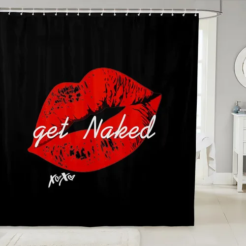 Vista 16 de Feelyou Leopard Print Lips Shower Curtain for Bathroom Decor Cheetah Print Bath Curtain Kissing Lips Bathroom Accessories Waterproof Polyester