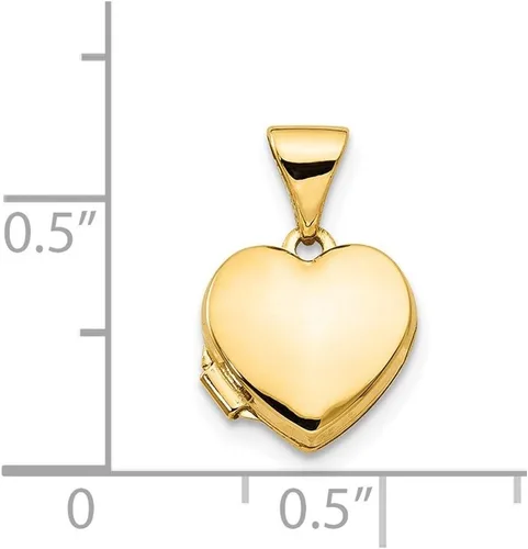 Vista 4 de Llavero de corazón liso de oro amarillo de 14 K