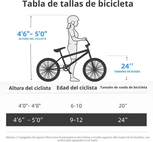 Vista 6 de JOYSTAR Brockway Freestyle - Bicicletas BMX para niños de 20 pulgadas y 24 pulgadas, bicicletas para niños de 6 a 14 años y ciclistas de nivel