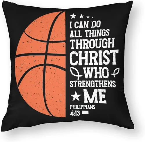 Vista 7 de Juego de 2 fundas de almohada de baloncesto para niños y adolescentes, funda de cojín con estampado de temática deportiva para sofá, sala de estar