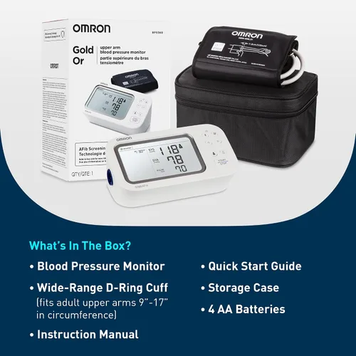 Vista 6 de OMRON Monitor de Presión Arterial Gold para Uso Doméstico y Brazalete de Presión Arterial para Brazo Superior - Marca #1 Recomendada por Médicos