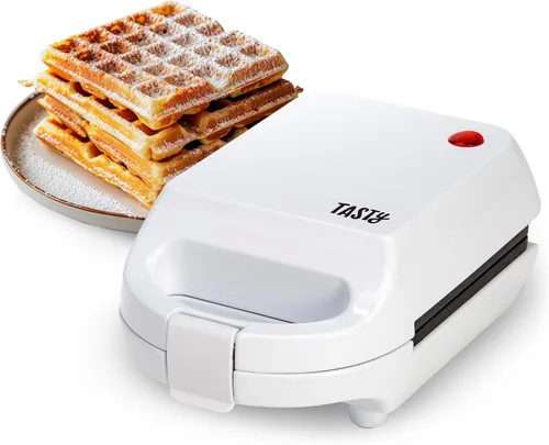 Vista 12 de Tasty Mini - Gofrera antiadherente, perfecta para gofres individuales, hash browns, brownies y más, resultados rápidos, fácil de limpiar, 600W, Agua