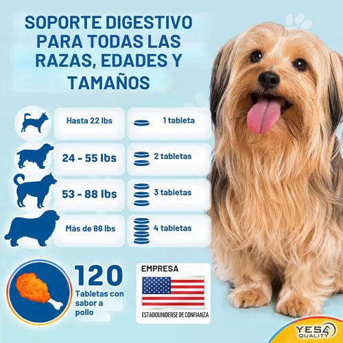 Vista 5 de Dog Probiotics, 120 tabletas prebióticas y probióticas con sabor a pollo