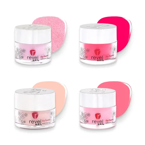 Vista 8 de Revel Nail Polvo de inmersión, esmalte de uñas de polvo nude, polvo de inmersión resistente a las virutas con vitamina E y calcio, manicura