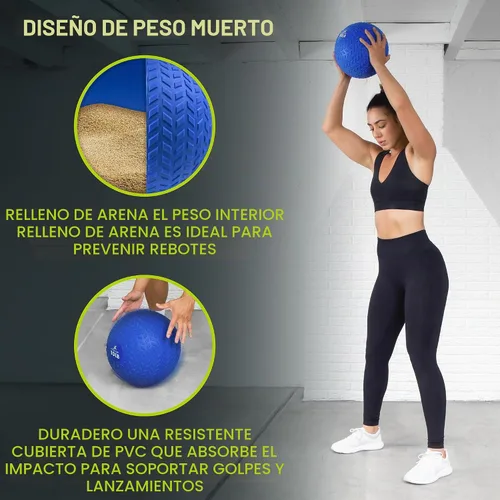 Vista 4 de ProsourceFit Slam Medicine Balls 5, 10, 15, 20, 25, 30, 50lbs Smooth and Tread Textured Grip Dead Weight Balls for Strength and Conditioning