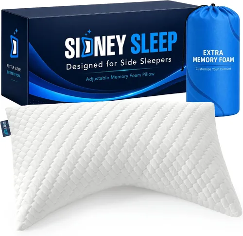 Vista 20 de Sidney Sleep Almohadas curvas ajustables para soporte de cuello y hombros con relleno extra triturado, almohada de contorno cervical para personas