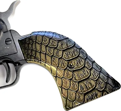 Vista 2 de Premium Gun Grips Puños de repuesto compatibles con Heritage Arms Rough Rider Solid ABS HD Imagen de una serpiente negra con estampado UV