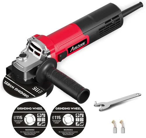 Vista 10 de AVID POWER Amoladora angular de 4-1/2 pulgadas, amoladora eléctrica de 750 W, 6.5 amperios, 11500 RPM, con muelas, mango auxiliar, llave