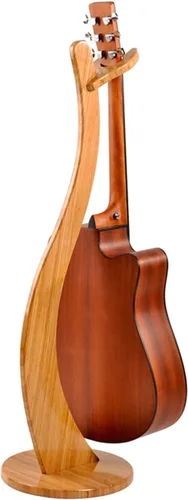Vista 2 de Miwayer Soporte de guitarra hecho a mano de bambú real, soportes de piso de bambú sólido para guitarra acústica, clásica, guitarra eléctrica, ukelele