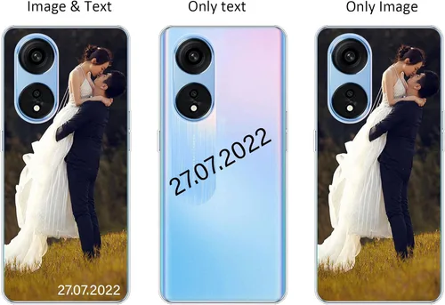 Vista 3 de Funda personalizada compatible con Oppo A1 Pro, fundas de teléfono personalizadas con imagen de foto, imagen de texto, cubierta transparente