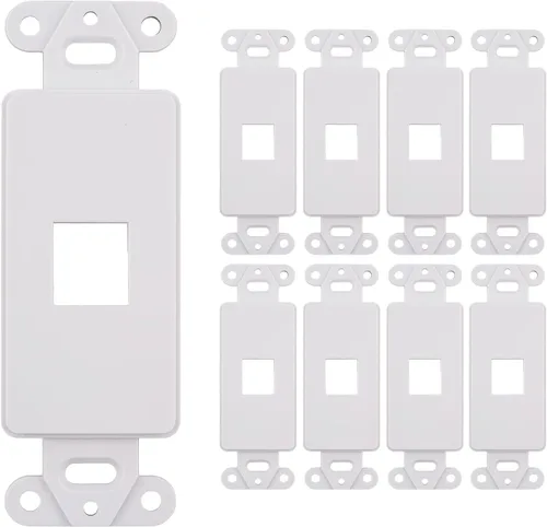 Vista 7 de Paquete de 10 cubiertas de placa de pared de una sola banda, marco rectangular de una sola banda para interruptores, tomas de corriente