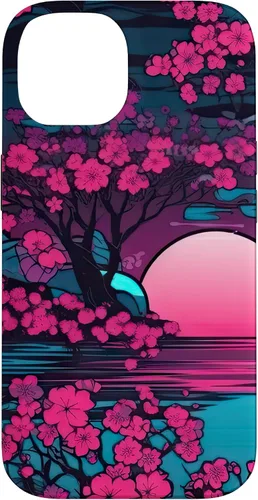 Vista 4 de Synthwave Cherry Blossoms Case for iPhone 17
