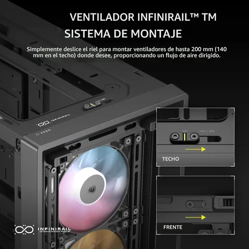 Vista 6 de CORSAIR Carcasa para PC ATX de torre media modular 4000D RS ARGB Frame - Alto flujo de aire, 3 ventiladores RS ARGB preinstalados, sistema de Negro