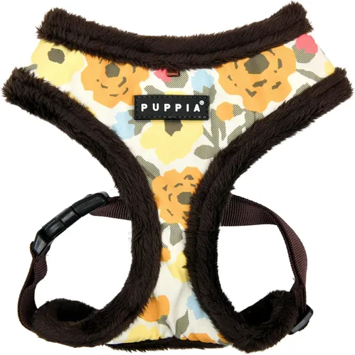 Vista 12 de Puppia Alyssa - Arnés para perro sobre la cabeza, cálido para invierno, con patrón de flores, ajustable en el pecho, para perros pequeños
