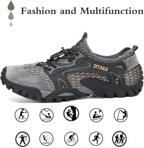 Vista 6 de SITAILE - Zapatos de agua para hombres y mujeres. Secado rápido. Para andar descalzo. Para gimnasia en el agua, natación, para el río. Zapatos