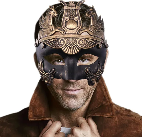 Vista 2 de Ubauta Máscara veneciana de soldado griego y romano masculino para hombre