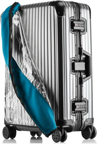 Vista 15 de Funda Transparente de PVC para Maleta, No Requiere Desmontaje Protector de Equipaje Claro Funda para Maleta Negro