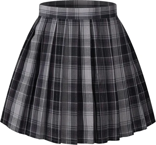 Vista 14 de Faldas plisadas a cuadros de cintura alta para mujeres y niñas, talla grande, uniforme escolar, mini disfraces de cosplay