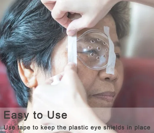 Vista 9 de Protector de ojos, 4 piezas de plástico para protección ocular para cirugía ocular, transpirable, protección ocular después de la cirugía con 1