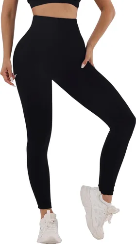 Vista 2 de YZMJAFU Leggings de yoga sin costuras para mujer, levantamiento de glúteos, cintura alta, control de abdomen, fruncidos, pantalones de entrenamiento