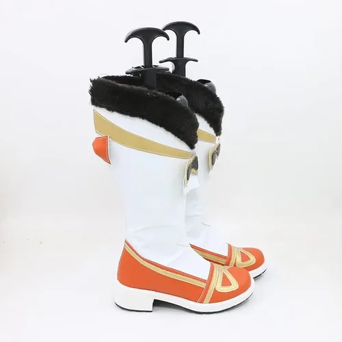Vista 2 de COSGOGO Juego de anime Genshin Impact Yaoyao - Zapatos de cosplay para Halloween, carnaval, fiesta, disfraz de anime, para cosplay, juego de roles